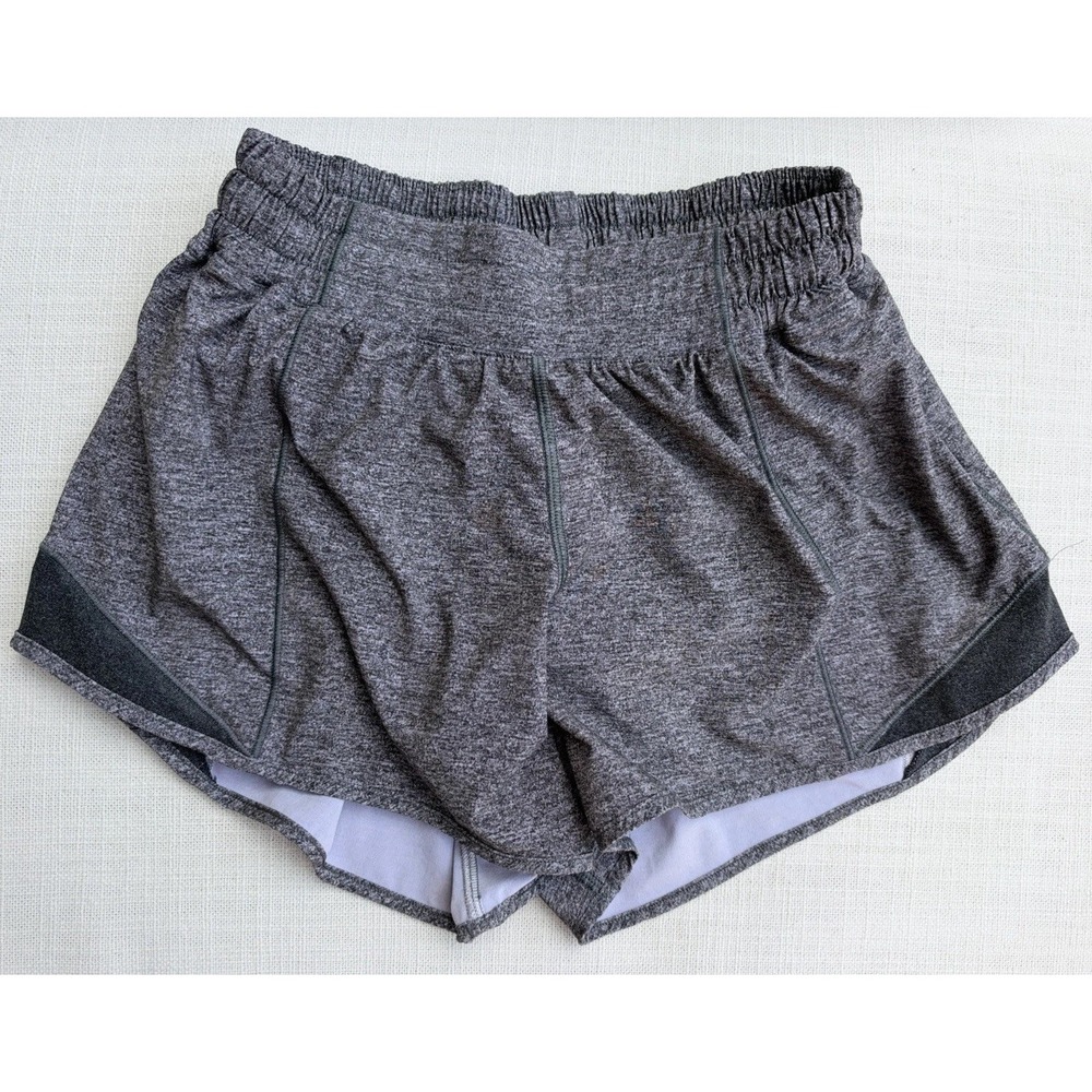 Lululemon Hotty Hot II Size 4 Tall HR Lined 4" Heathered Gray Women